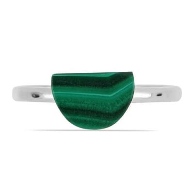 BUY NATURAL MALACHITE GEMSTONE RING IN 925 SILVER